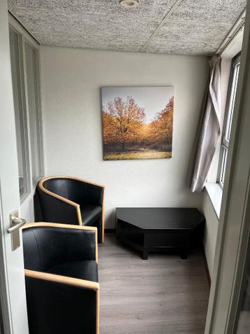 2 zwarte fauteuilstoelen