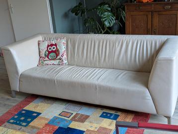 Gratis af te halen, leren bank (crème/wit)