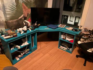 Blauw Hoekbureau - Perfect voor de kinderkamer !
