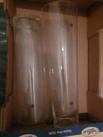 2 hoge vazen glas
