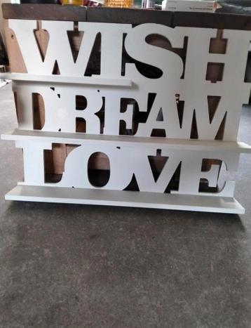 Text Wandbord met plankjes