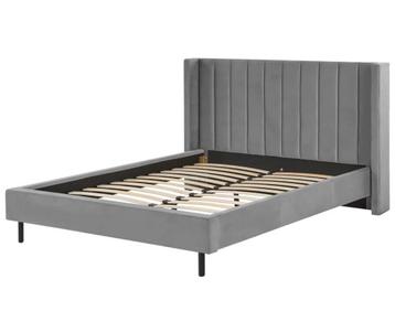 Gratis fluwelen bed VILLETTE 160x200 grijs
