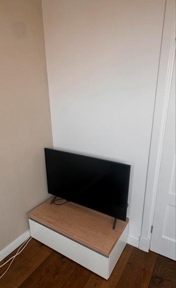 Gratis TV kastje wit met eiken blad - 90 cm
