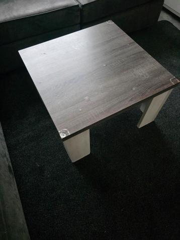 Kleine Salontafel Wit/Antraciet - 70x70 cm