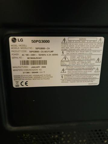 LG 50PG3000 50 inch Plasma TV - HD Ready