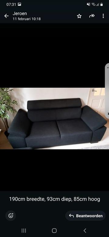 Bankstel met poef - Zwart