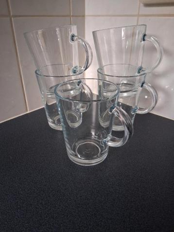 Glazen bekers, set van 5
