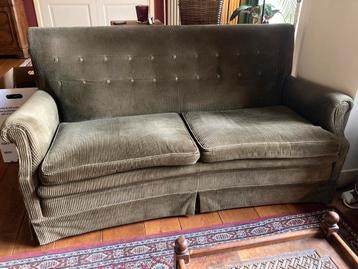 Ribfluwelen tweezits bank - 160cm breed