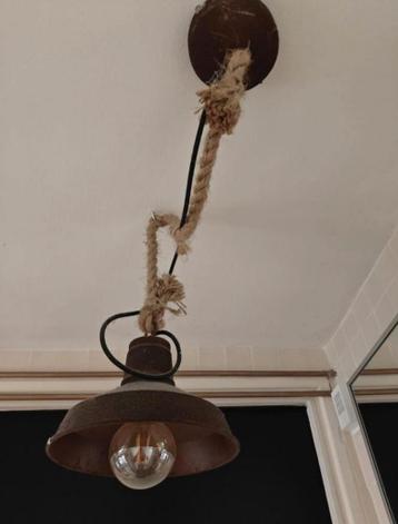 Hanglamp touw/roestkleur