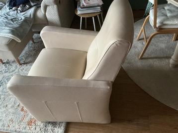 Fauteuil , kunstleer crème