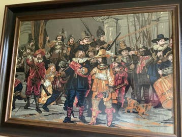 Geborduurde Nachtwacht in lijst