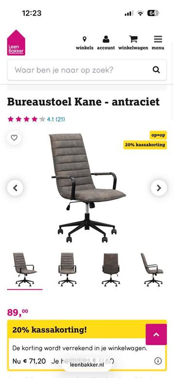 Leen Bakker Bureaustoel - Gebruikt