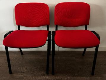 2x Vergader- of bijzetstoelen, rood