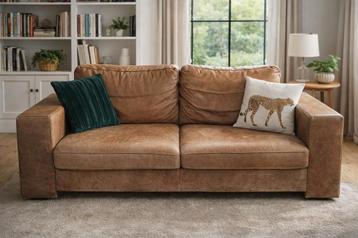 Comfortabele leren bank - set van 2 en 3 persoons