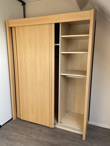 Kledingkast met schuifdeur grenen / eiken look in nieuwstaat