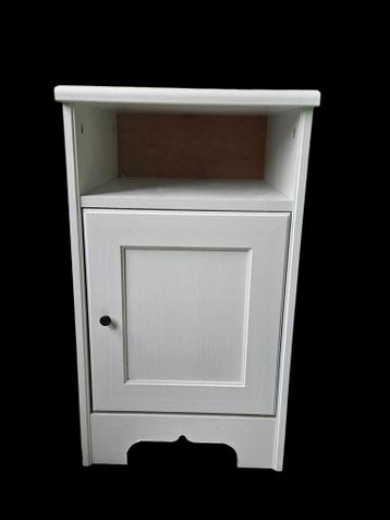 2x Nachtkastje - Wit Hout met Deur