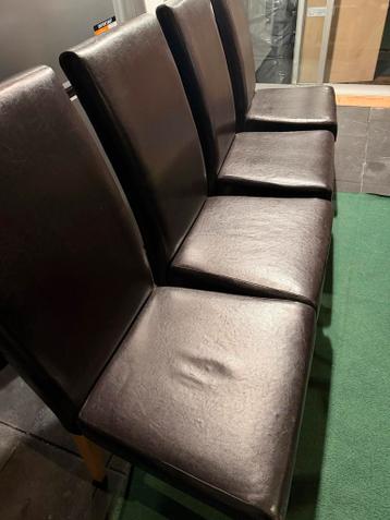 Eettafel stoelen donkerbruin 6X