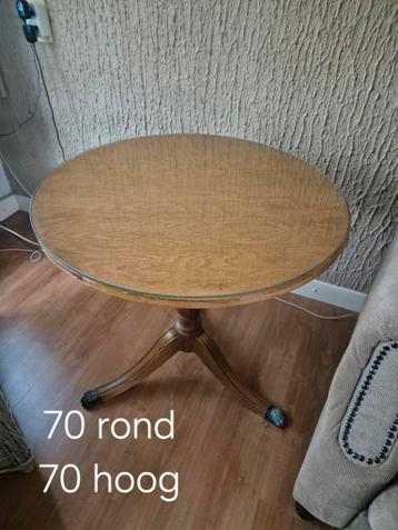 Houten bijzettafel - Rond, 70cm hoog