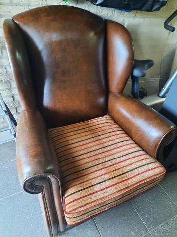 Oorfauteuil, leder, klassiek GRATIS