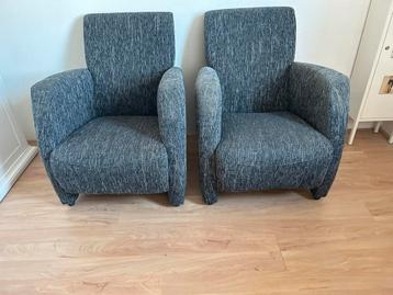 Antraciet Fauteuils, 2 stuks.