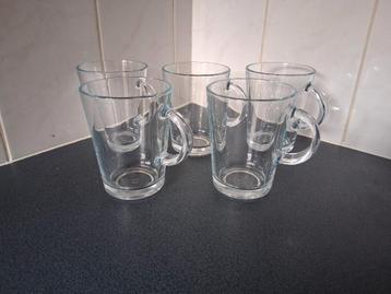 Glazen bekers, set van 5