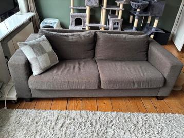 Bank, bruine stof, 2 zits