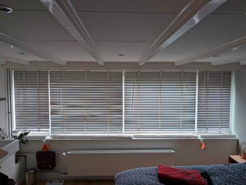 Houten lamellen, 4 stuks, wit/cremewit