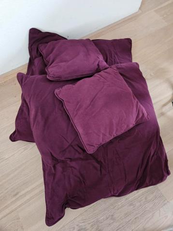 Paarse, bordeau rode kussens