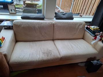 Witte leren 2-zitsbank