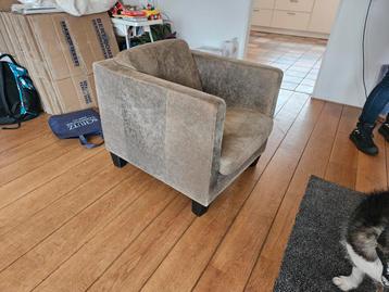 Fauteuil bruin/groen