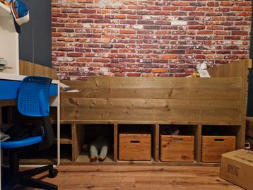 Steigerhouten bed 1-persoons (matrasmaat: 200x90cm)