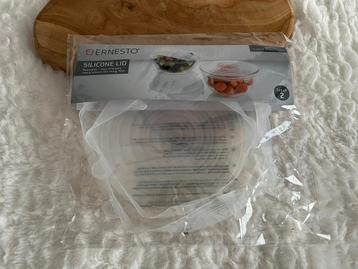 2x siliconen deksel doorsnee 16,5 en 20,5 cm NIEUW