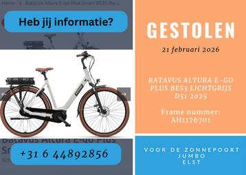 Gestolen Batavus Altura E-go Plus 2025