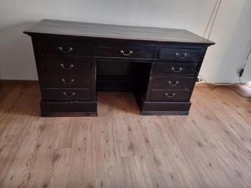 Houten bureau zwart/bruin