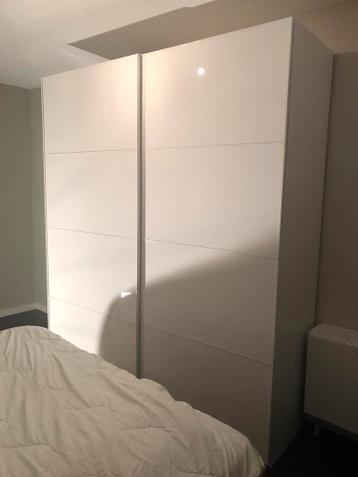 2 witte schuifdeuren voor Ikea Pax 2 breed x 2,36 hoog