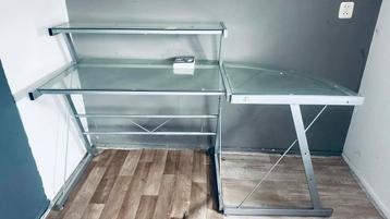 Glazen Bureau met Metalen Frame