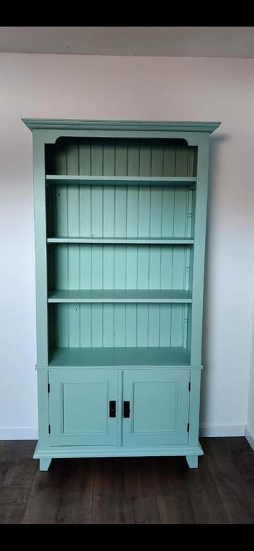 Geschilderde boekenkast met deuren