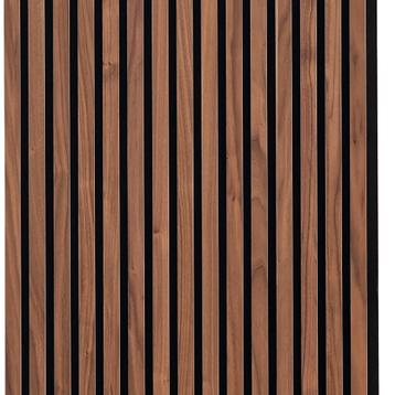 Akoestisch wandpaneel walnoot en vilt