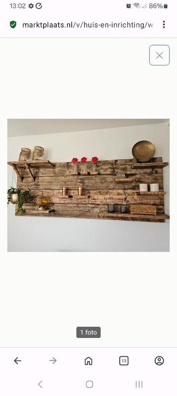 Wandbord van steigerhout