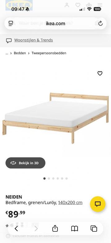 Neiden bedframe gratis (incl lattenbodem)