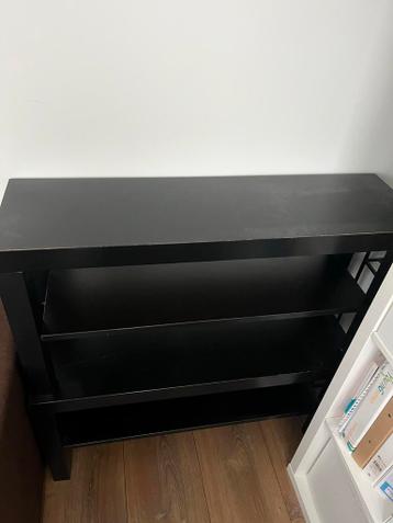2 Zwarte TV meubel/opbergkast met 2 planken