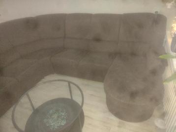 Hoekbank donker bruin