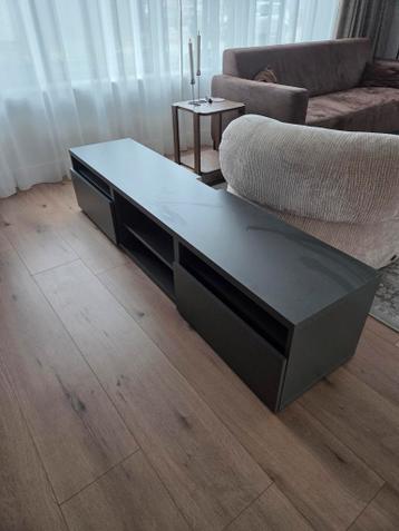 Donkergrijze Besta TV Meubel (180x40x38)