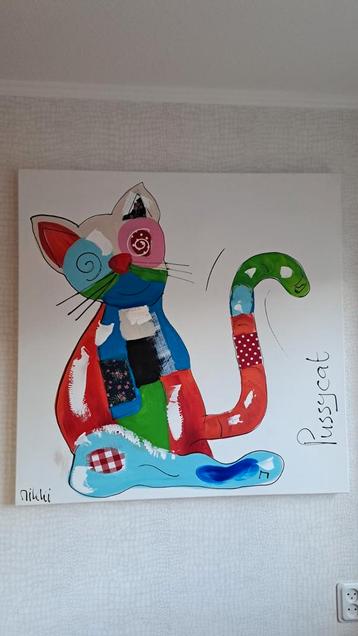 Groot Canvas Schilderij - Kat