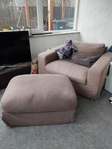 Game stoel / loveseat met poef