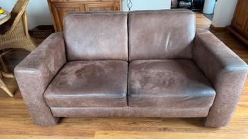 Bruine microleren tweezitsbank GRATIS