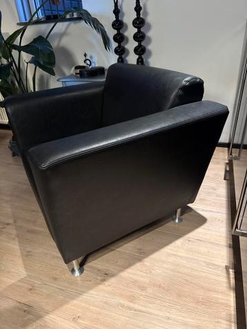 Zwarte Leatherlook Fauteuil - Gratis Af te Halen