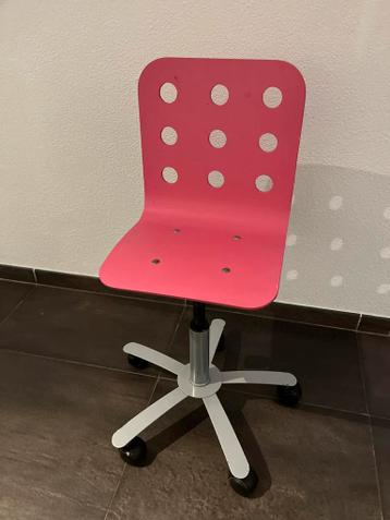 Roze kinder bureaustoel met wieltjes