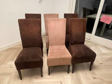 Set van 6 hoge rug stoelen