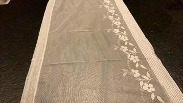 Gratis Vitrage gebroken wit met sierrandH43 cm B 2.50mtr